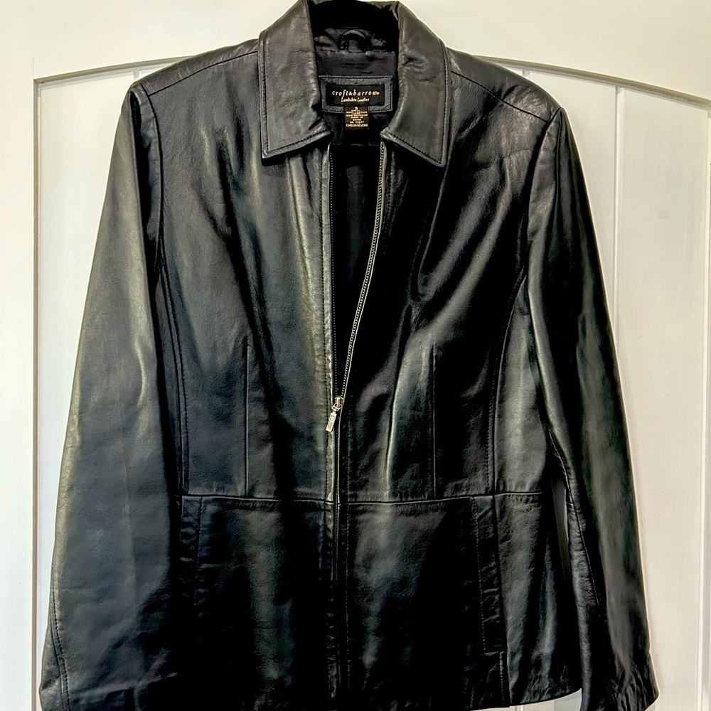 Croft and Barrow leather jacket. Black